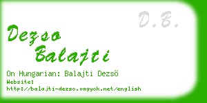 dezso balajti business card