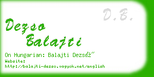 dezso balajti business card